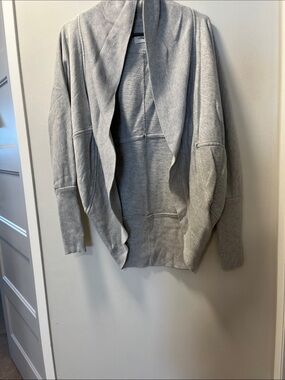 Light Gray Open-Front woman Sweater Cardigan